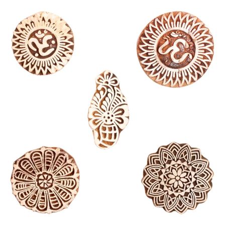 Set of 5 Piece New Mix Wooden Printing Block